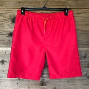 Lands’ End Boys Husky Solid Red Swim Trunks XL (18H-20H)
